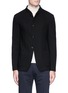 Main View - Click To Enlarge - ARMANI COLLEZIONI - Mandarin collar textured jersey soft blazer