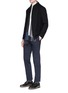 Figure View - Click To Enlarge - ARMANI COLLEZIONI - Mandarin collar textured jersey soft blazer