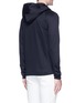 Back View - Click To Enlarge - ARMANI COLLEZIONI - Raglan sleeve zip hoodie