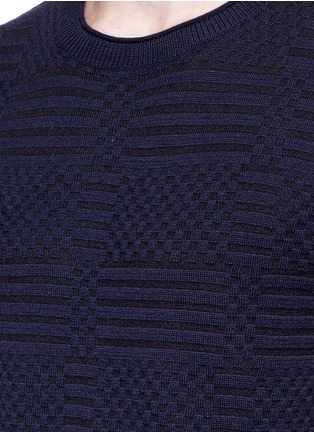 Detail View - Click To Enlarge - ARMANI COLLEZIONI - Mixed jacquard sweater