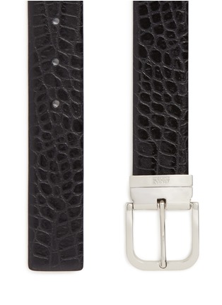 Detail View - Click To Enlarge - ARMANI COLLEZIONI - Croc embossed leather belt