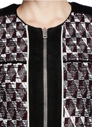 Detail View - Click To Enlarge - IRO - Kamber suede trim tweed zip jacket