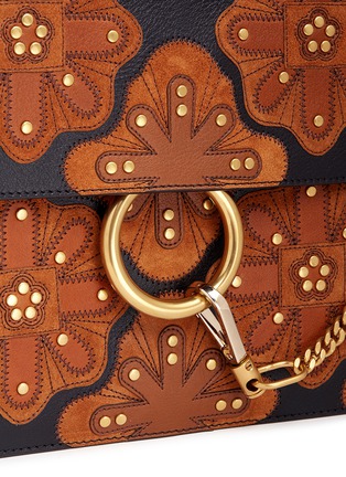  - CHLOÉ - 'Faye' medium stud floral patch leather shoulder bag