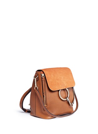 Detail View - Click To Enlarge - CHLOÉ - Faye' small suede flap leather backpack