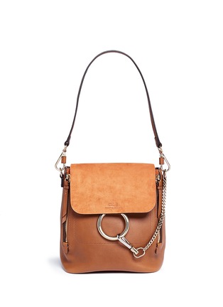  - CHLOÉ - Faye' small suede flap leather backpack