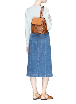 Figure View - Click To Enlarge - CHLOÉ - Faye' small suede flap leather backpack