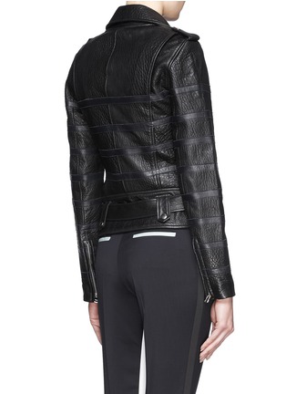 Back View - Click To Enlarge - EACH X OTHER - x Naco Paris stripe leather biker jacket