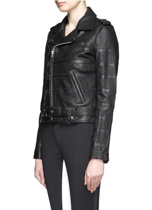 Front View - Click To Enlarge - EACH X OTHER - x Naco Paris stripe leather biker jacket