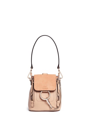  - CHLOÉ - 'Faye' mini suede flap leather backpack