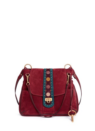 Main View - Click To Enlarge - CHLOÉ - 'Lexa' ethnic embellished leather and suede shoulder bag