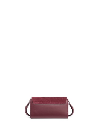 Detail View - Click To Enlarge - CHLOÉ - 'Faye' mini suede flap leather crossbody wallet