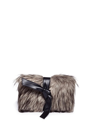 Main View - Click To Enlarge - VASIC - 'Lou' faux fur panel leather clutch
