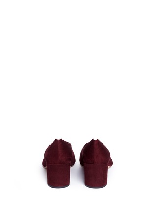 Back View - Click To Enlarge - CHLOÉ - 'Lauren' scalloped chamois suede pumps