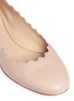 Detail View - Click To Enlarge - CHLOÉ - 'Lauren' scalloped leather ballerina flats