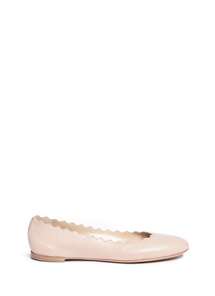 Main View - Click To Enlarge - CHLOÉ - 'Lauren' scalloped leather ballerina flats