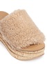Detail View - Click To Enlarge - CHLOÉ - 'Camille' cork wedge shearling slide sandals