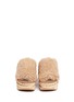 Front View - Click To Enlarge - CHLOÉ - 'Camille' cork wedge shearling slide sandals