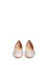 Front View - Click To Enlarge - CHLOÉ - 'Lauren' scalloped metallic leather ballerina flats