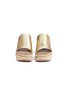 Front View - Click To Enlarge - CHLOÉ - 'Camille' cork wedge leather slide sandals