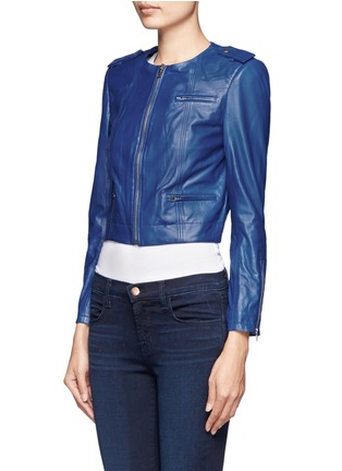 Front View - Click To Enlarge - ALICE & OLIVIA - Lambskin cropped biker jacket