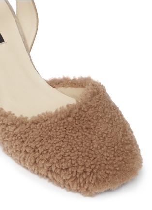 Detail View - Click To Enlarge - FABIO RUSCONI - 'Patty' Merino wool panel suede slingback pumps