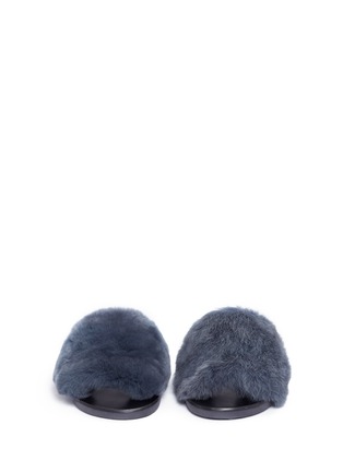 Front View - Click To Enlarge - FABIO RUSCONI - Rabbit fur slide sandals