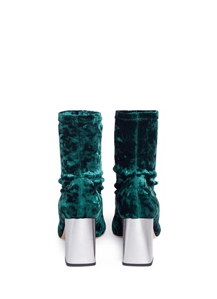 Back View - Click To Enlarge - FABIO RUSCONI - 'Capino' chenille velvet ankle sock boots