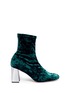 Main View - Click To Enlarge - FABIO RUSCONI - 'Capino' chenille velvet ankle sock boots