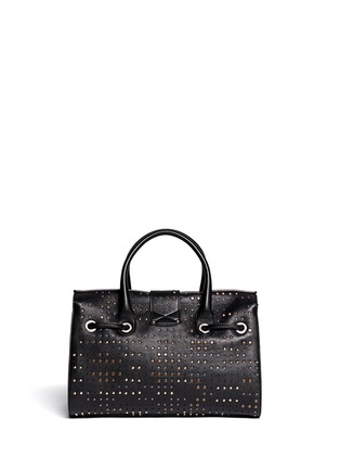 Back View - Click To Enlarge - JIMMY CHOO - Rosa medium stud perforated leather bag
