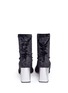 Back View - Click To Enlarge - FABIO RUSCONI - 'Capino' chenille velvet ankle sock boots