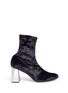 Main View - Click To Enlarge - FABIO RUSCONI - 'Capino' chenille velvet ankle sock boots