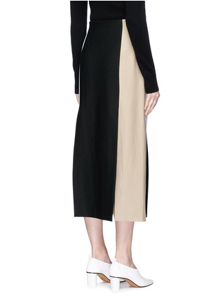 Back View - Click To Enlarge - ROSETTA GETTY - Colourblock double vent ponte knit skirt