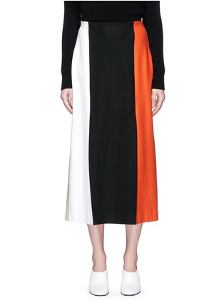 Main View - Click To Enlarge - ROSETTA GETTY - Colourblock double vent ponte knit skirt