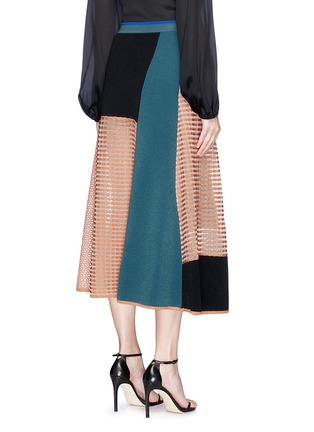 Back View - Click To Enlarge - ROKSANDA - 'Kasamo' colourblock mixed knit long skirt