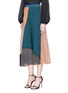 Front View - Click To Enlarge - ROKSANDA - 'Kasamo' colourblock mixed knit long skirt