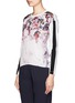 Front View - Click To Enlarge - MO&CO. EDITION 10 - Floral print sateen scuba T-shirt