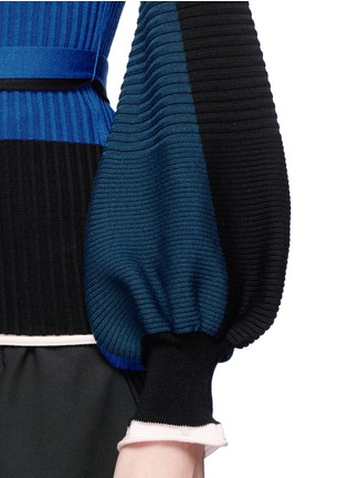 Detail View - Click To Enlarge - ROKSANDA - Bishop sleeve belted wool blend rib knit sweater