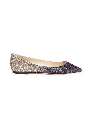 Main View - Click To Enlarge - JIMMY CHOO - 'Romy' dégradé coarse glitter skimmer flats