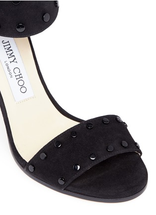 Detail View - Click To Enlarge - JIMMY CHOO - 'Veto 100' stud suede sandals