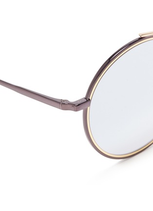 Detail View - Click To Enlarge - STEPHANE + CHRISTIAN - 'G.913' double bridge round mirror sunglasses