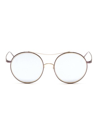 Main View - Click To Enlarge - STEPHANE + CHRISTIAN - 'G.913' double bridge round mirror sunglasses