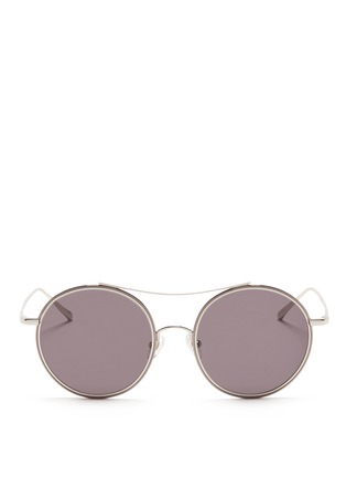 Main View - Click To Enlarge - STEPHANE + CHRISTIAN - 'G.913' double bridge round mirror sunglasses