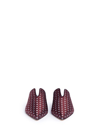 Front View - Click To Enlarge - TIBI - 'Cacey' tie jacquard slides