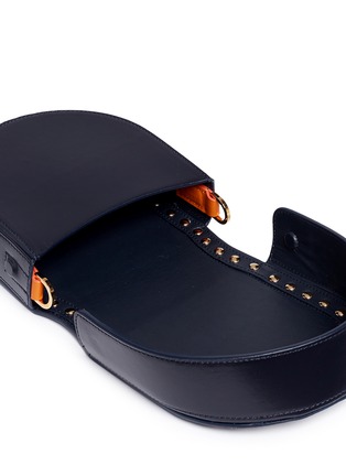  - SACAI - 'Horse Shoe' fringe strap leather mini saddle bag