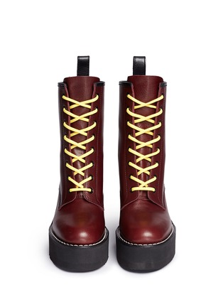 Front View - Click To Enlarge - SACAI - Foam platform leather combat boots