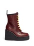 Main View - Click To Enlarge - SACAI - Foam platform leather combat boots