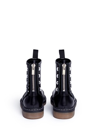 Back View - Click To Enlarge - SACAI - Lace back leather mid calf boots