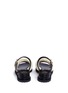 Back View - Click To Enlarge - SACAI - Buckled leather and mirror shearling slide sandals