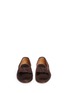 Front View - Click To Enlarge - STUBBS & WOOTTON - Ribbon bow velvet slip-ons