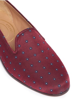 Detail View - Click To Enlarge - STUBBS & WOOTTON - Polka floral jacquard slip-ons